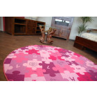 Tapis enfant puzzles violet cercle cercle - Dimension au choix