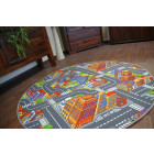 Tapis enfant ruelles big city grande ville cercle gris cercle - Dimension au choix