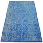 Tapis vintage fleurs 22209/543 bleu - Dimension au choix