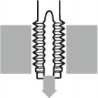 Taraud type 185, diamètre 6 mm, pas 100 mm