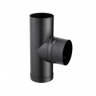 Té tampon émaillé pour poêle à bois - Diamètre : 130 - Couleur : Noir Mat