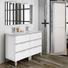 Ensemble meuble de salle de bain 120cm double vasque + colonne de rangement tiris - blanc