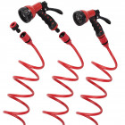 Tuyau d'arrosage spirale 15m avec pistolet et raccords