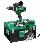 Twin pack HITACHI - HIKOKI Perceuse + Visseuse à chocs - 18V 4.0AH 2 batteries, chargeur, coffret - TWDSWH184A