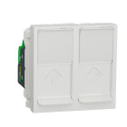 Unica - prise rj45 double - cat 5 utp - 2 mod - blanc - méca seul (nu342018)