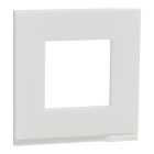 Unica pure - plaque de finition - translucide liseré blanc - 1 poste (nu600289)