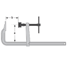 Serre joint en acier forgé URKO - serrage 500 mm - saillie 140 mm - rail 30x15 mm - SGS30      