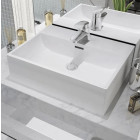 Vasque avec trou de robinet en céramique Blanc 51,5x38,5x15 cm