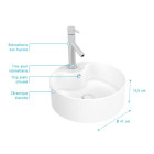 Vasque à poser ronde céramique blanche Ø41 cm – ROLL ON Aurlane - LAV488