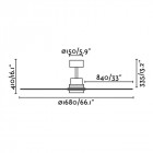 Ventilateur de plafond nickel mat lantau h33,5 cm