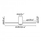 Ventilateur de plafond noir mat mini tube