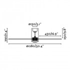 Ventilateur de plafond verre mini tube