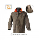 Veste cuir croute jack pour tous travaux de bricolage couleur brun avec double coutures et poche renforcée - taille xl