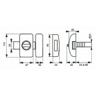 Verrou universel à bouton thirard cylindre languette hg5 + 3 clés - or - 00080470