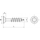 Boîte 100 Vis bois aggloméré Torx 25 ACTON - Filetage Partiel - 6 x 50mm - 623096X50/30