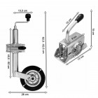 Safe roue jockey winterhoff pour remorque tube ø 48 mm + collier de serrage