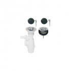 Wirquin -203635 - siphon réglable en hauteur et bondes à bouchon pour évier 2 bacs communicants