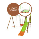 Portique zambo en bois et métal + tapis volant