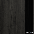 Meuble de salle de bain simple vasque - 3 tiroirs - palma et miroir rond led solen - ebony (bois noir) - 60cm