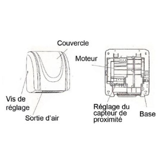 Sèche mains électrique en inox 2300w (accessibilité pmr)