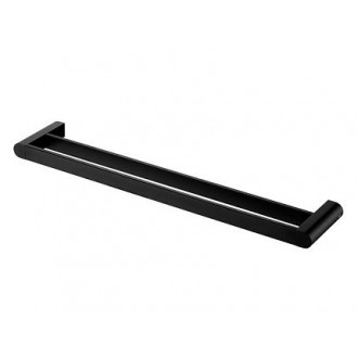 Porte-serviette double Noir satiné