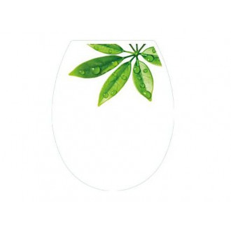 Abattant wc fantaisie design vert et blanc polypropylene 456 x 361 x 40 mm