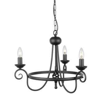 Suspension harlech, noir, 3 ampoules