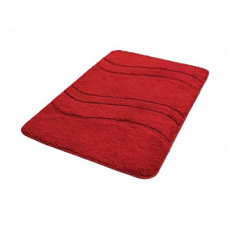 Tapis de salle de bain 60 x 90 cm microfibre couleur rouge