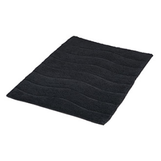 Tapis de salle de bain basic en coton 50 x 70 cm noir