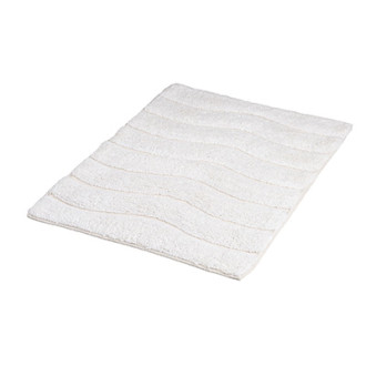 Tapis de salle de bain basic en coton 50 x 70 cm blanc