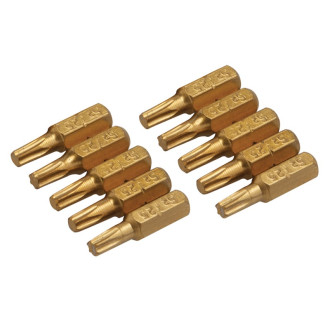 10 embouts dorés Torx - T25