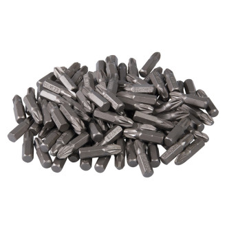 100 embouts Pozidriv chrome-vanadium - PZ3