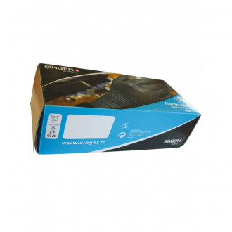 100 gants nitrile singer protection chimique noir taille S non poudré non stérile bord roulé ambidextre