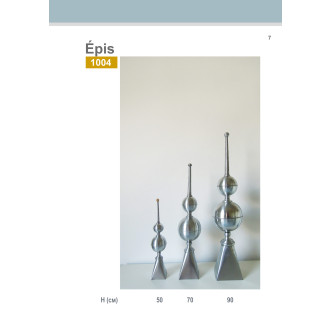 Epi de faîtage en zinc naturel  hauteur 70 cm - 1004-70