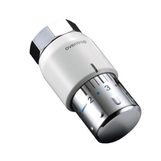 Tête thermostatique Uni SH OVENTROP - 7-28 °C, 0 * 1-5 - Bulbe liquide, modèle blanc/chromé - 1012065