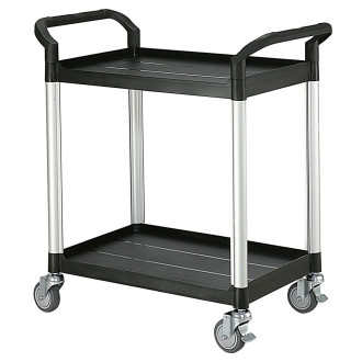 Chariot petit modèle 808E, 2 plateaux, noir, 850x480x950mm