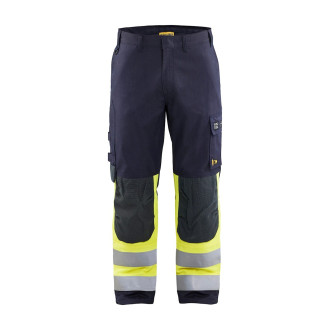 Pantalon multinormes inhérent Marine/Jaune-Fluo 14881512 - Taille au hoix