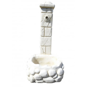 Fontaine en pierre blanche reconstituée 50x65x120cm