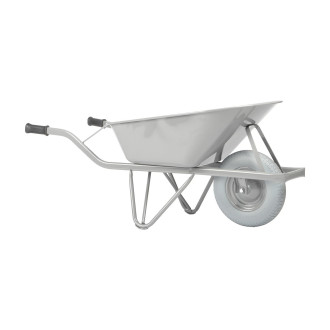 Brouette 80L, caisse 1mm arrondie avec roue anti-crevaison