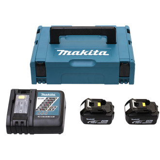 Pack 2 batteries MAKITA 18v 4.0Ah + Chargeur rapide + MAK-PAC - 196866-5