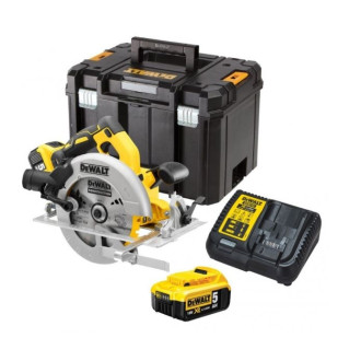 Scie circulaire dewalt xr brushless 18v + 2 batteries 5.0ah, chargeur, coffret - dcs570p2