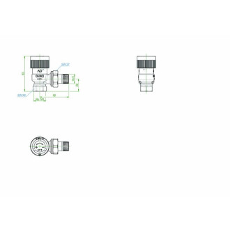 Robinet thermostatique OVENTROP AV 9 ⅜ DN 10, PN 10, modèle équerre - 1183703