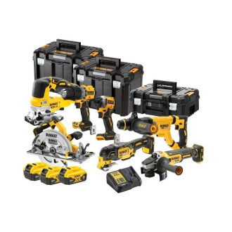 Kit 7 outils XR 18V - DEWALT - avec 3 batteries 18V 5,0 Ah - chargeur - 3 T-Stack - DCK706P3T-QW