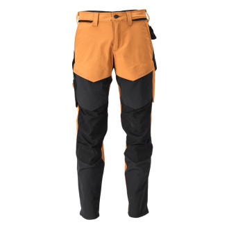 Pantalon de travail avec poches genouillères MASCOT Customized - 22379-311/2-Noir / Orange-54-90