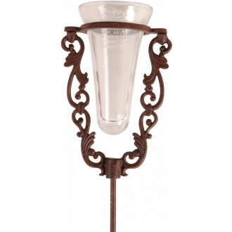 Pluviomètre de jardin en verre avec support en fonte