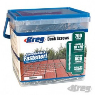 Kreg : Vis inox n° 8 x 2" Stainless pour trous borgnes par 700