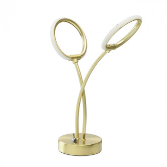 Lampe de table dorée techno 2 ampoules 34 cm