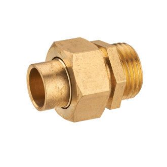 Raccord union 3 pièces droit à joint sphéroconique à visser mâle M1/2' (15x21) NOYON & THIEBAULT - à souder - Ø 14 mm - 1126-1514L1