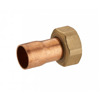 Raccord 2 pièces droit laiton à visser femelle écrou prisonnier F3/4' (20x27) / cuivre à souder NOYON & THIEBAULT - Ø 18 mm - 777-2018L1