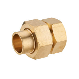 Raccord union 3 pièces droit à joint sphéroconique à visser femelle F1/2' (15x21) - à souder - Ø 14 mm